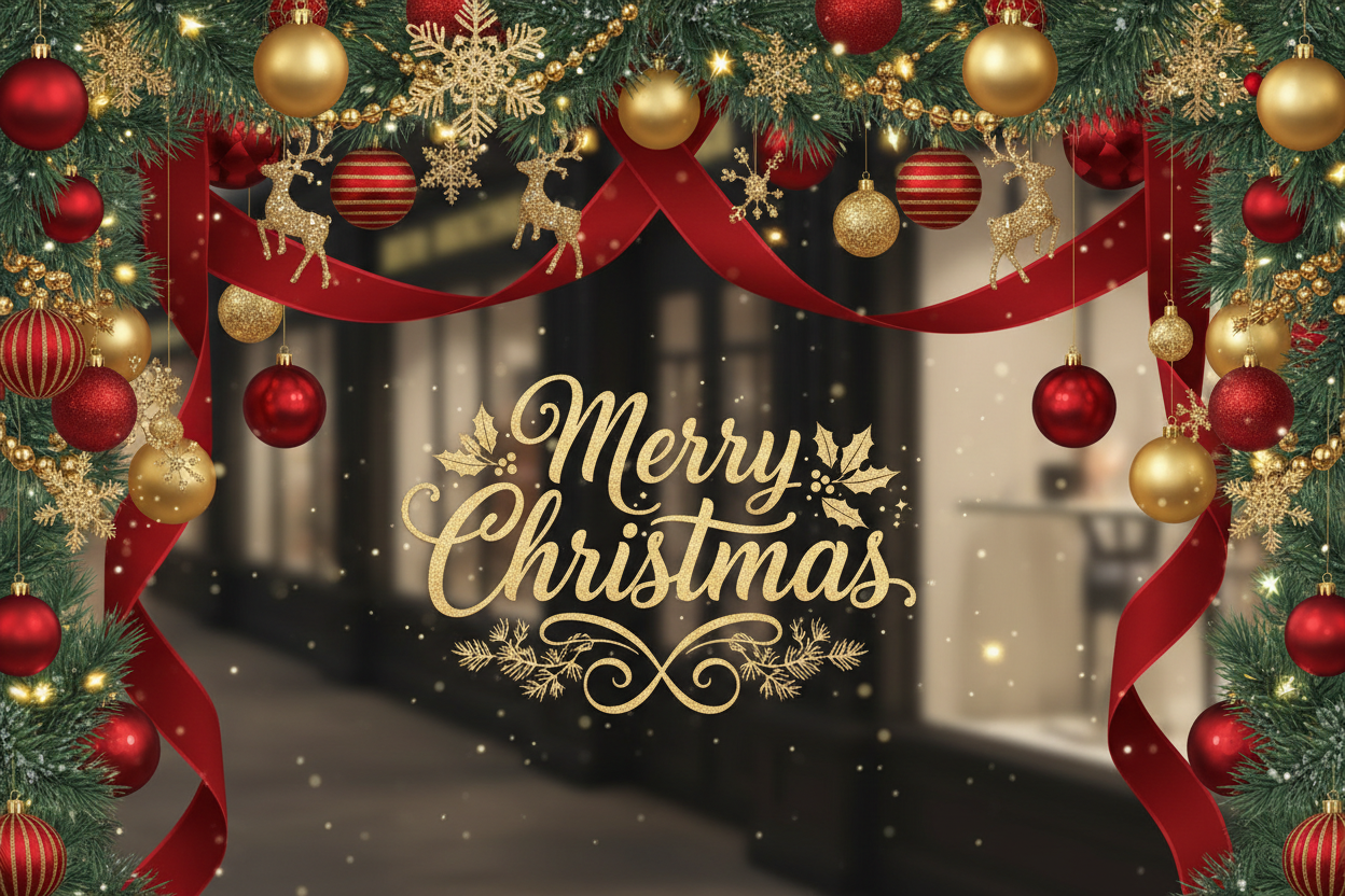 immagine natalizia con scritto merry christmas