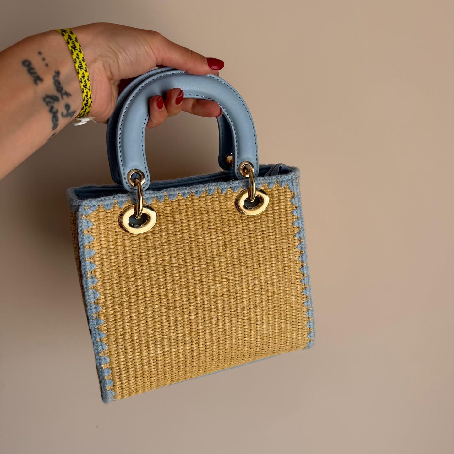Borsa Mavi Straw